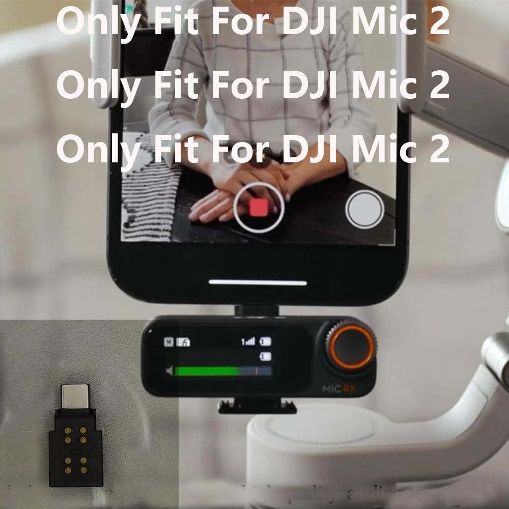 Tipo C para DJI Mic 2 adaptador de telemóvel, USB-C Smartphone/PC